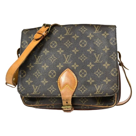 LOUIS VUITTON Cartouchiere GM Shoulder Bag Monogram Leather Brown - Picture 1 of 16